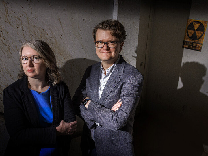 Ingrid Haas (left), Geoff Lorenz and Rupal Mehta (not pictured) are studying Congress’s influence on nuclear weapons policy dating back to 1973.